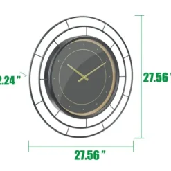 Clocks-Kirkland's Home Radial Wire Metal Wall Clock Black