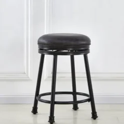 Bar Stools & Counter Height Stools-Kirkland's Home Radnor Cafe Swivel Stool Black