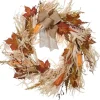 Wreaths-Kirkland's Home Raffia Corn Husk Maple Harvest Wreath Ivory/Orange