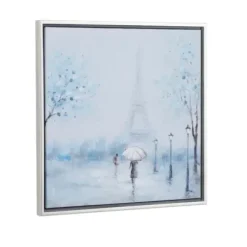Framed Art-Kirkland's Home Rainy Paris Blues Transitional Framed Wall Art Blue/White/Black