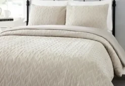 Duvets-Kirkland's Home Raised Chevron 3-Pc. Queen Duvet Set Gray