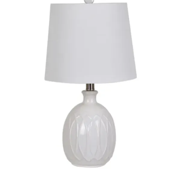 Table Lamps-Kirkland's Home Raised Geometric Table Lamp White