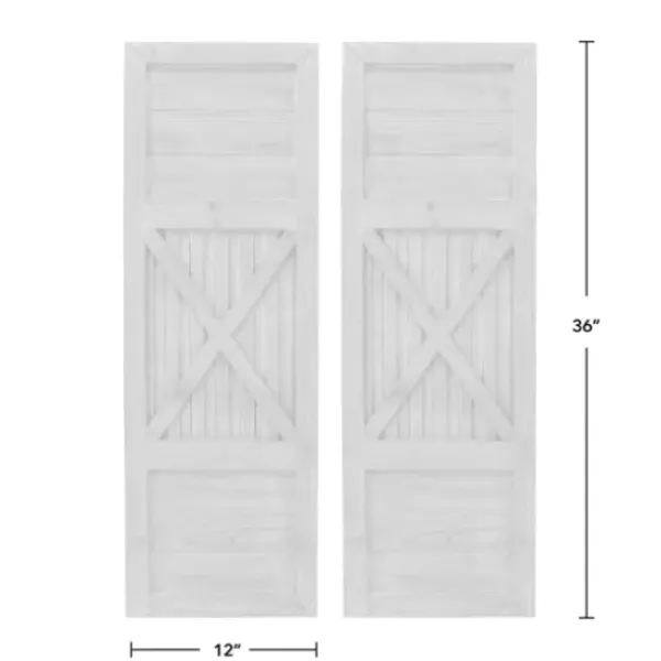 Wall Plaques-Kirkland's Home Raleigh Shutters, Set Of 2 Brown/Silver