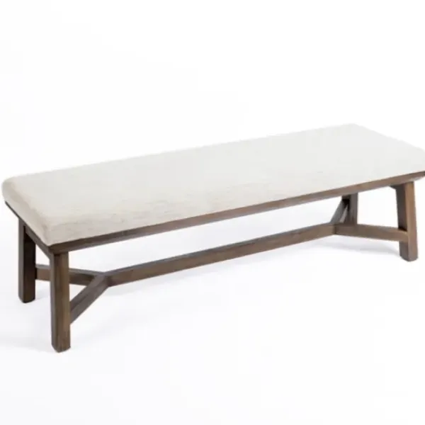 Benches & Ottomans-Kirkland's Home Randi Upholstered Bench Ivory