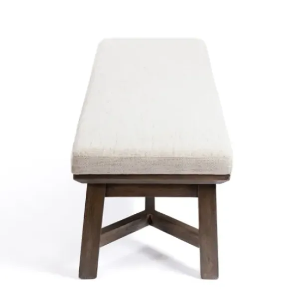 Benches & Ottomans-Kirkland's Home Randi Upholstered Bench Ivory