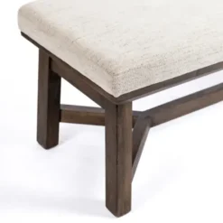 Benches & Ottomans-Kirkland's Home Randi Upholstered Bench Ivory