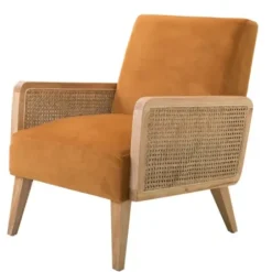 Accent Chairs-Kirkland's Home Rattan Accent Chair Yellow