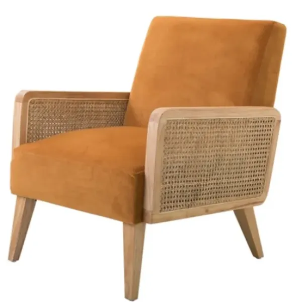 Accent Chairs-Kirkland's Home Rattan Accent Chair Yellow