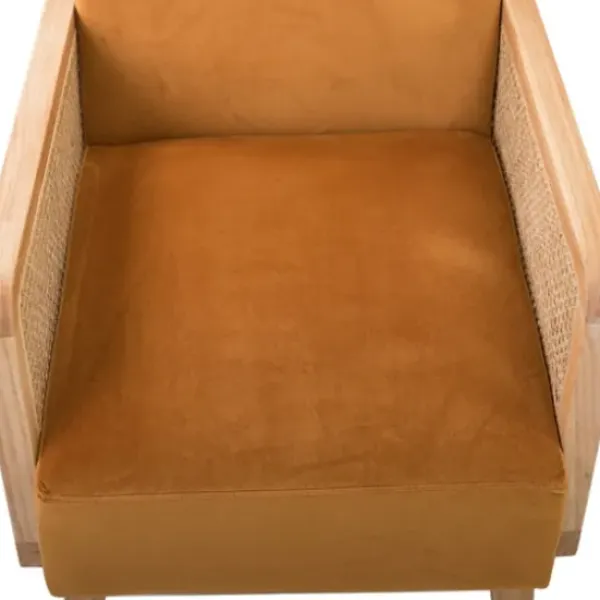 Accent Chairs-Kirkland's Home Rattan Accent Chair Yellow