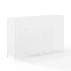 Tv Stands & Media Consoles-Kirkland's Home Rattan 4-Doors Wood Cabinet White