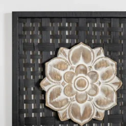 Wall Plaques-Kirkland's Home Rattan Medallion Wall I Plaque Black