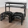Console Tables-Kirkland's Home Rattan 3-Pc. Nesting Table Set Black