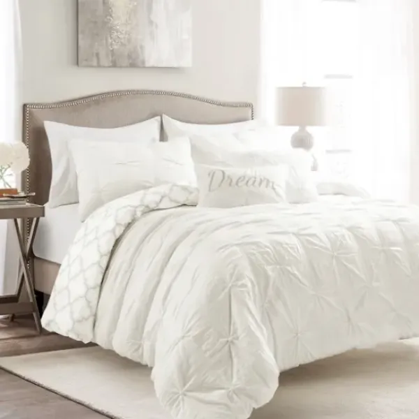 Comforters-Kirkland's Home Ravello Tuck 7-Pc. King Comforter Set White