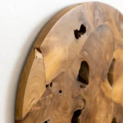 Wall Plaques-Kirkland's Home Raw Teak Root Medallion Wall Plaque Brown