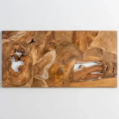 Wall Plaques-Kirkland's Home Raw Teak Root Panel Wall Plaque Brown