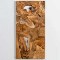 Wall Plaques-Kirkland's Home Raw Teak Root Panel Wall Plaque Brown