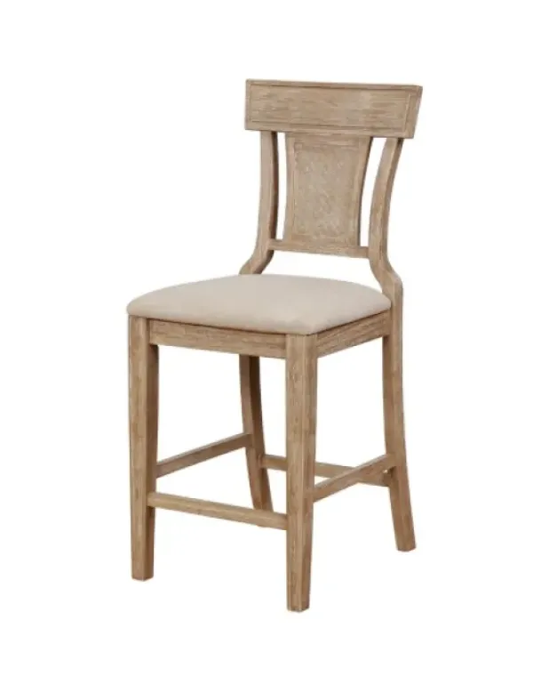 Bar Stools & Counter Height Stools-Kirkland's Home Ray With Gray Wash Finish Counter Stool Brown