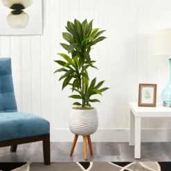 Trees & Topiaries-Kirkland's Home Real Touch Dracaena In Mossy Tripod Planter
