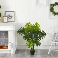 Trees & Topiaries-Kirkland's Home Real Touch Potted Tree Philodendron, 40 In.