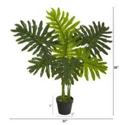 Trees & Topiaries-Kirkland's Home Real Touch Potted Tree Philodendron, 36 In.