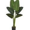 Trees & Topiaries-Kirkland's Home Real Touch Travelers Palm Plant, 45 In. Green/Black
