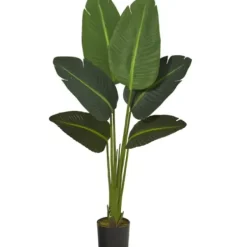 Trees & Topiaries-Kirkland's Home Real Touch Travelers Palm Plant, 45 In. Green/Black