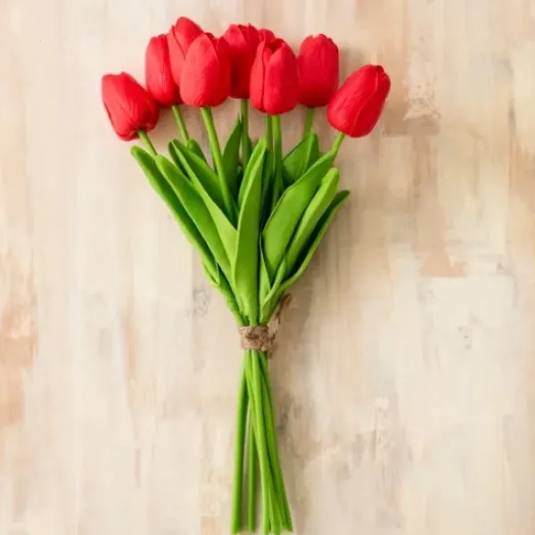 Stems & Bouquets-Kirkland's Home Real Touch Tulip Bouquet Red