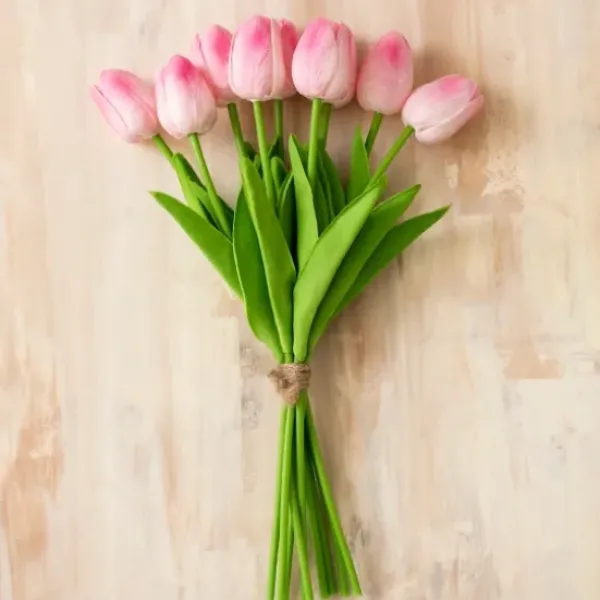 Stems & Bouquets-Kirkland's Home Real Touch Tulip Bouquet Pink