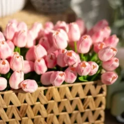 Stems & Bouquets-Kirkland's Home Real Touch Tulip Bouquet Pink