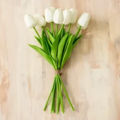 Stems & Bouquets-Kirkland's Home Real Touch Tulip Bouquet White
