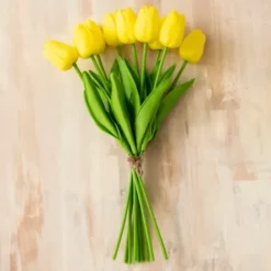 Stems & Bouquets-Kirkland's Home Real Touch Tulip Bouquet Yellow