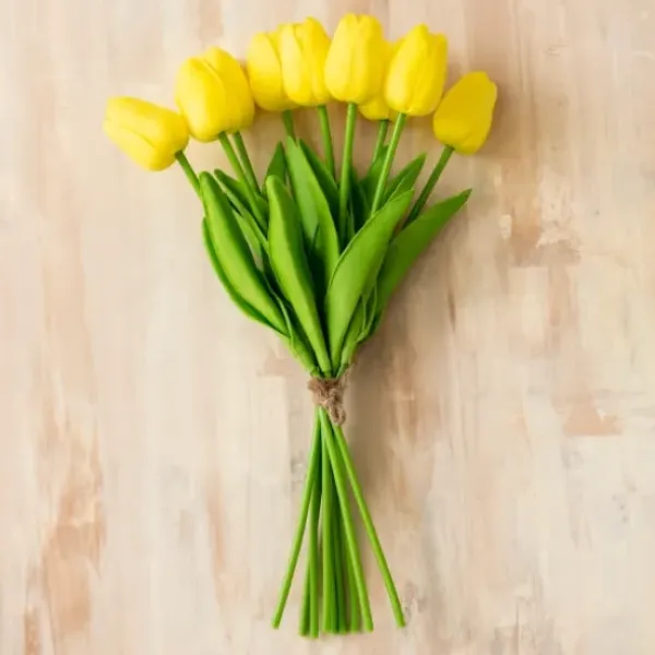 Stems & Bouquets-Kirkland's Home Real Touch Tulip Bouquet Yellow