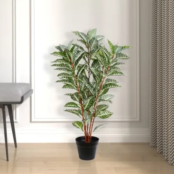 Trees & Topiaries-Kirkland's Home Real Touch Zebra Plant In Nursery Planter