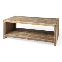 Coffee Tables-Kirkland's Home Reclaimed Natural Wood Distressed Coffee Table