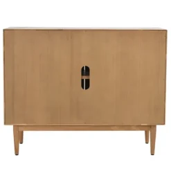 Cabinets & Sideboards-Kirkland's Home Reclaimed Pine And Woven Cane Cabinet