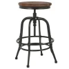 Bar Stools & Counter Height Stools-Kirkland's Home Reclaimed Pine Wood Adjustable Counter Stool Black/Brown