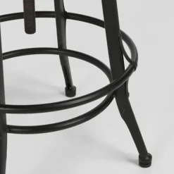 Bar Stools & Counter Height Stools-Kirkland's Home Reclaimed Pine Wood Adjustable Counter Stool Black/Brown