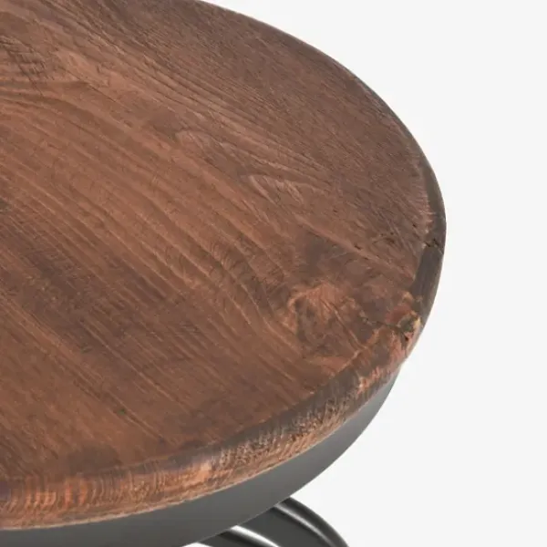 Bar Stools & Counter Height Stools-Kirkland's Home Reclaimed Pine Wood Adjustable Counter Stool Black/Brown