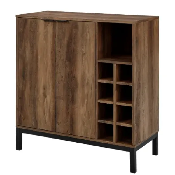 Cabinets & Sideboards-Kirkland's Home Reclaimed Wood Industrial Bar Cabinet Brown
