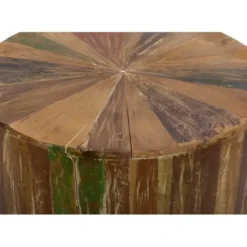 Accent & End Tables-Kirkland's Home Reclaimed Wood Round Accent Table Brown