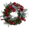 Wreaths-Kirkland's Home Red And Black Bow Wreath Red/Green/White