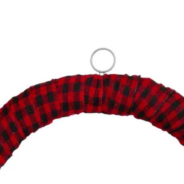 Wreaths-Kirkland's Home Red And Black Buffalo Check Pine And Berry Wreath Red/Black/Green