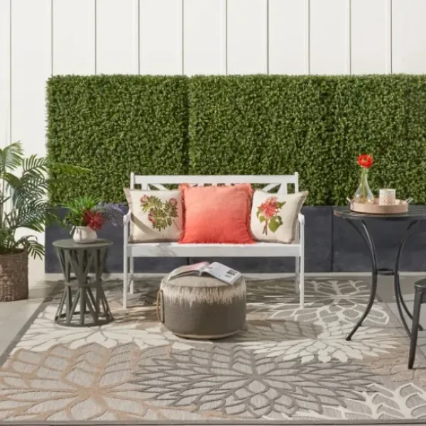 Outdoor Rugs-Kirkland's Home Red Bright Floral Burst Outdoor Area Rug, 5X7 Red/Blue/Orange