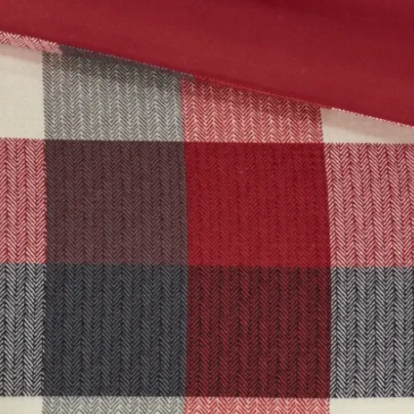 Comforters-Kirkland's Home Red Buffalo Check King 7-Pc. Comforter Set Red/White/Gray