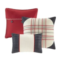 Duvets-Kirkland's Home Red Buffalo Check 6-Pc. Full/Queen Duvet Cover Set Red/Gray