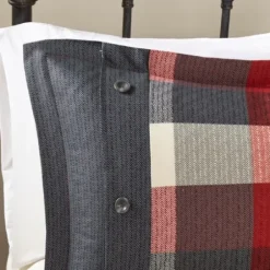 Duvets-Kirkland's Home Red Buffalo Check 6-Pc. Full/Queen Duvet Cover Set Red/Gray