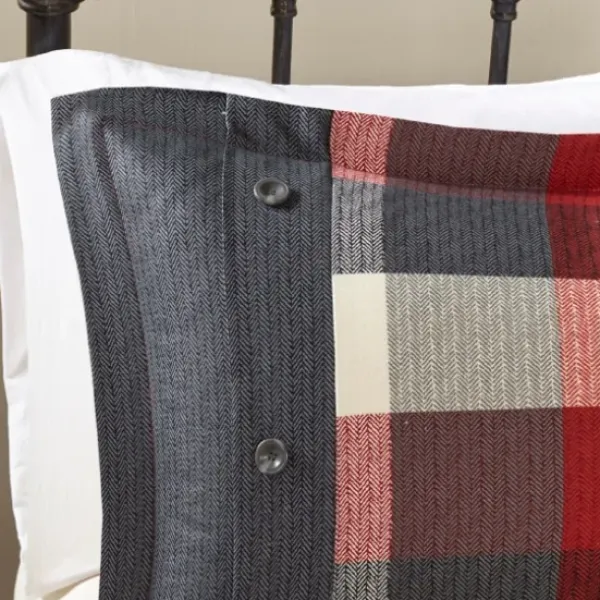 Duvets-Kirkland's Home Red Buffalo Check 6-Pc. Full/Queen Duvet Cover Set Red/Gray