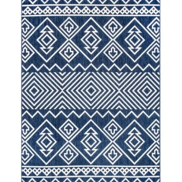 Outdoor Rugs-Kirkland's Home Red Floral Burst Outdoor Area Rug, 5X7 Red/Orange/Green