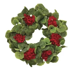 Wreaths-Kirkland's Home Red Geranium Twig Wreath Red/Green