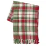 Blankets & Throws-Kirkland's Home Red Green White Plaid Christmas Throw Blanket Red/Green